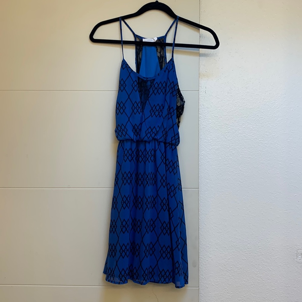 Lush mini dress with lace inset